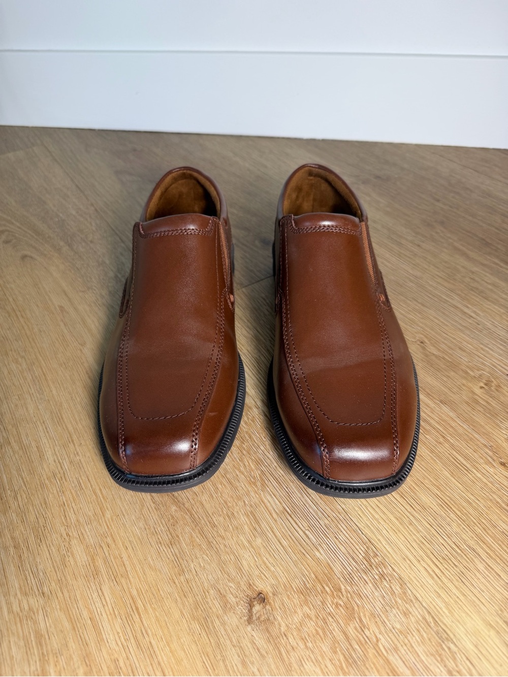 Nunn Bush KORE Brown Leather Slip-On Men's Dress Shoes Loafers comfortable 10M